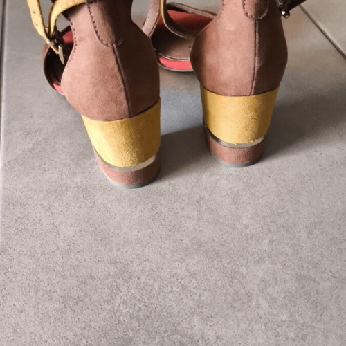 Marco Tozzi suede sandals size 37 like new, comfortable 6cm heel