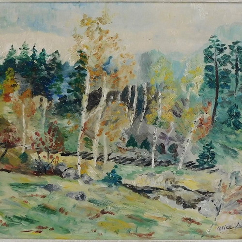 Oil painting signed, 1942, 59x51 cm