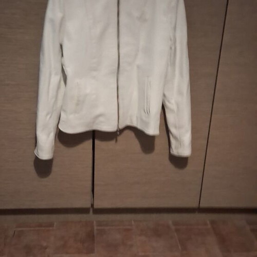 Leather jacket, white, size XS