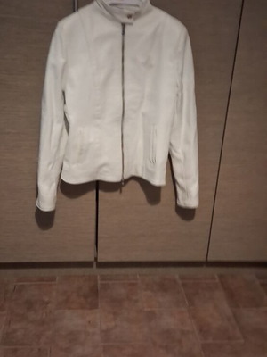 Leather jacket, white, size XS