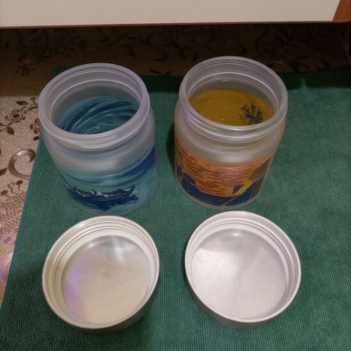 Two containers with silver lids 12 cm by Samios new