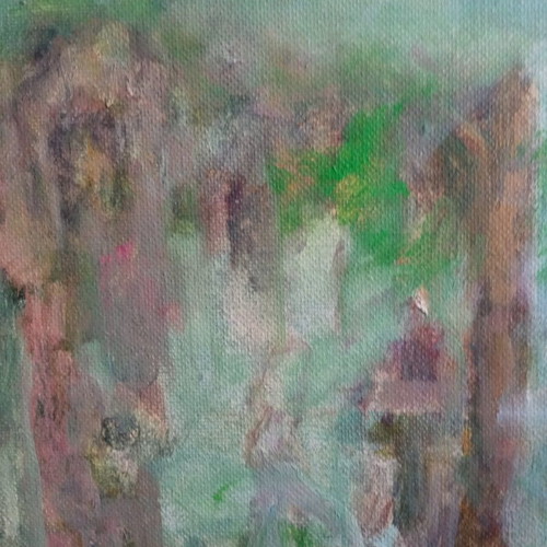 Painting by Aikaterini Tsatsaronaki oil on cardboard like new