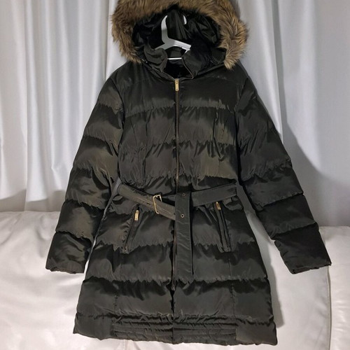Jacket with detachable hood and faux fur new, green