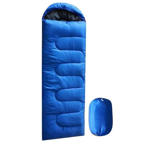 Sleeping bag with hood 205x75cm SUMMERtiempo, blue