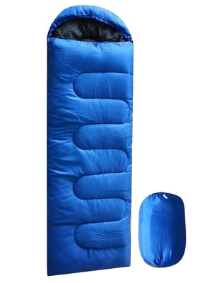 Sleeping bag with hood 205x75cm SUMMERtiempo, blue