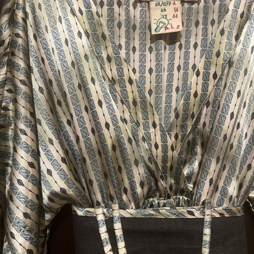 A.L.E. Vintage Silk-Style Wrap Dress with Obi Belt like new, green