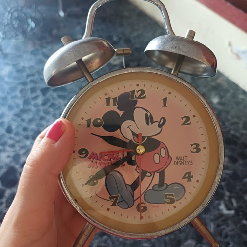 Vintage Mickey Mouse Twin Bell Alarm Clock by Walt Disney, new