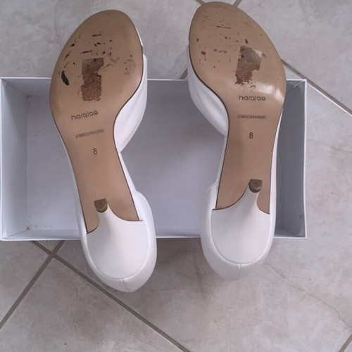 Haralas White Pearl Leather (Napa) Pumps Size 40 New