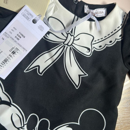 Monnalisa Minnie Mickey dress, size 7y, with tags