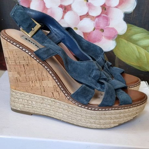Dune suede platform sandals used, size 41, blue