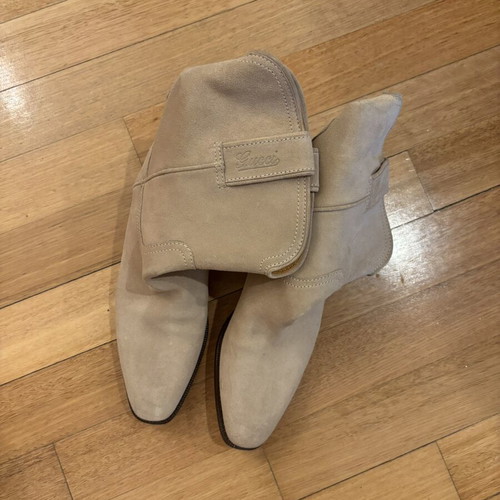 Gucci suede boots beige taupe, size 38.5