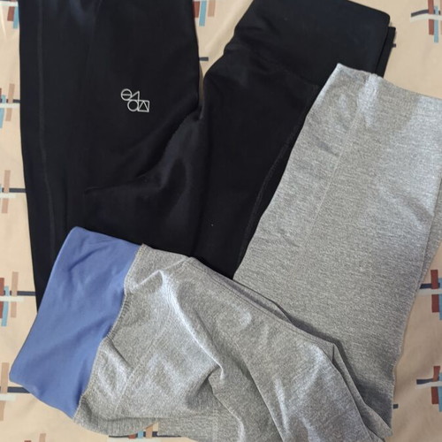 H&M black Capri leggings and Crivit grey leggings, size S