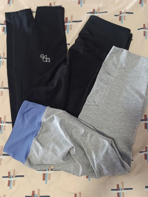H&M black Capri leggings and Crivit grey leggings, size S