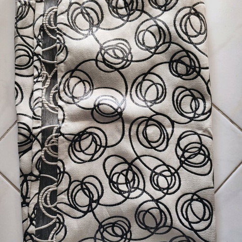 Black and white curtain with 2 panels like new, 2.40x1.40 m