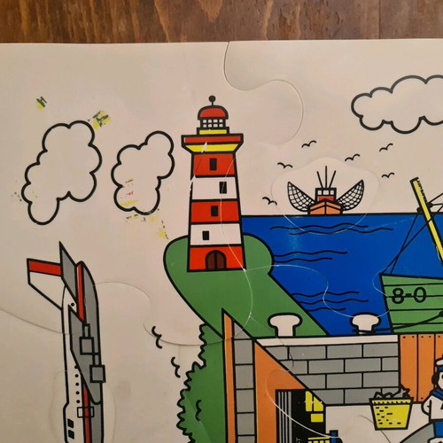 Vintage puzzle, missing piece