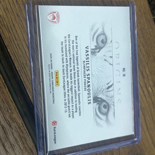 Vassilis Spanoulis 2025-26 Origins EuroLeague White Snake Eyes SSP new