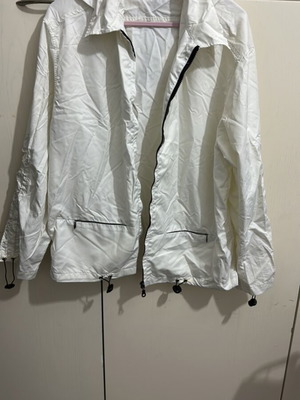 Men's summer jacket like new, removable hood, size S, white