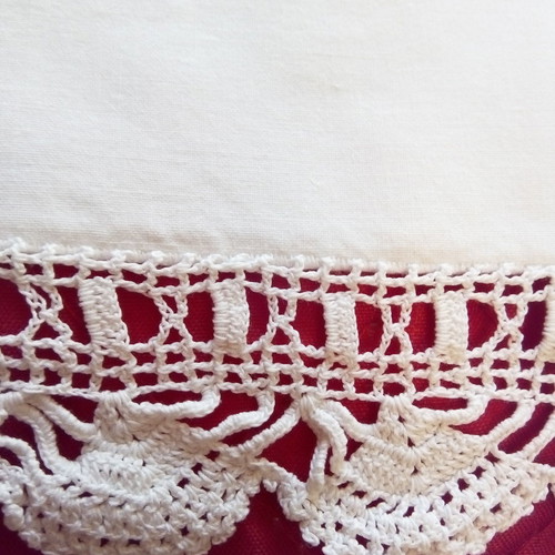 Pillowcases used with handmade lace and flat embroidery or ajour, set of 6