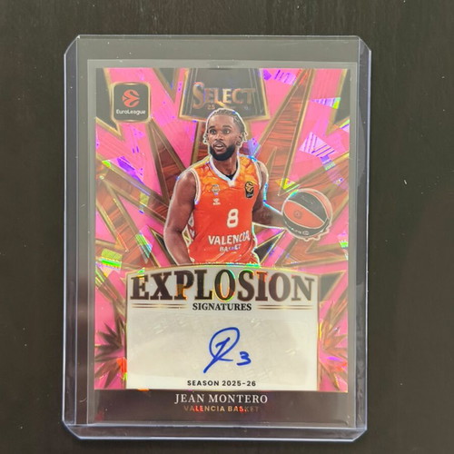 Jean Montero 2025-26 Panini Select Euroleague pink explosion autograph card