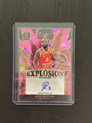 Jean Montero 2025-26 Panini Select Euroleague pink explosion autograph card