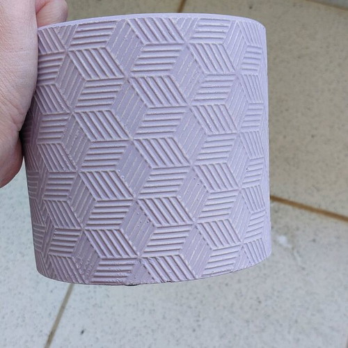 Ceramic purple flowerpot like new without hole
