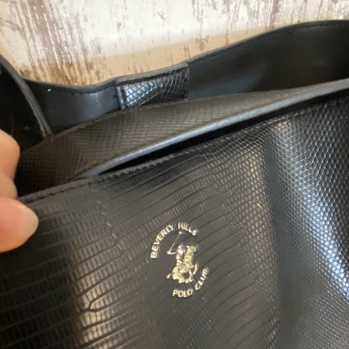 Beverly Hills Polo Club Black Textured Shoulder Tote Bag like new