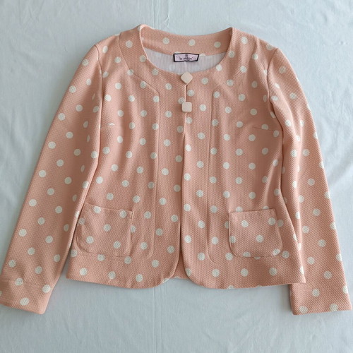 Le Vertige polka dot peach cardigan like new, size S
