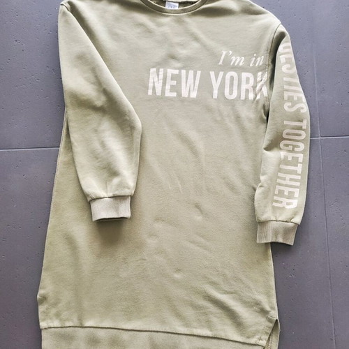 Zara Girl sweatshirt dresses 13-14 years like new, grey and pistachio, size 164 cm