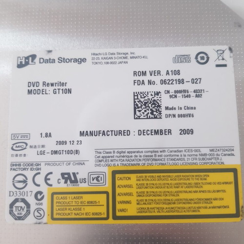 HD-DVD Player Rewriter Model GT10N used, CD DVD player for Dell Inspiron 1545