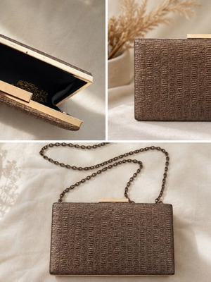 Clutch bag like new with gold chain