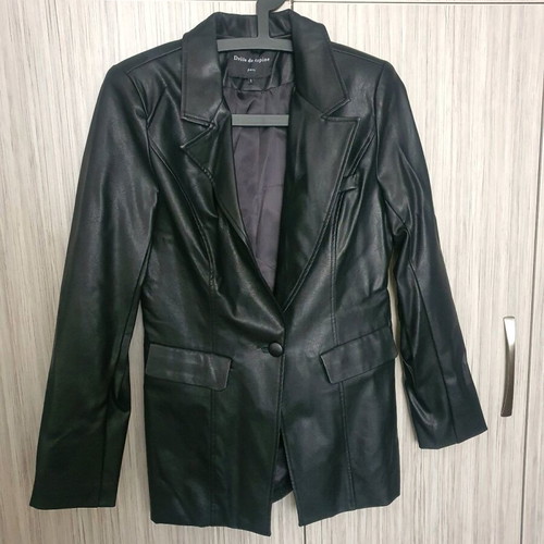 Vegan leather jacket new, black, size S