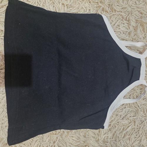 Black tank top like new, size S, with white trim and stones