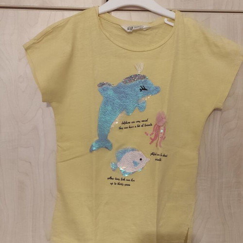 H&M blouse like new, yellow, for ages 6-8