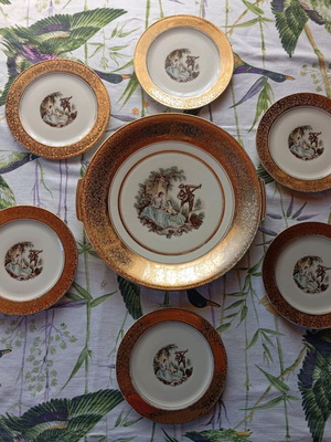 Porcelain set like new with platter and 6 plates Schumann Bavaria