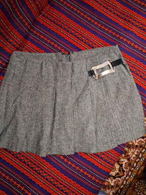 Mini skirt herringbone wool like new, grey, size M