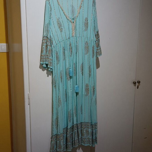 Boxo dress like new, turquoise and gold