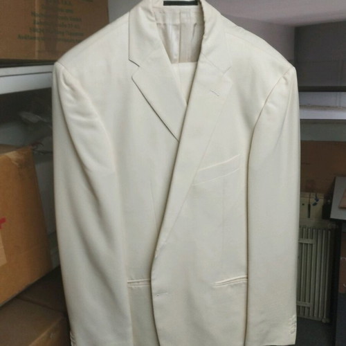 Beige sugar suit 2XL with XL shirt like new CC Corneliani
