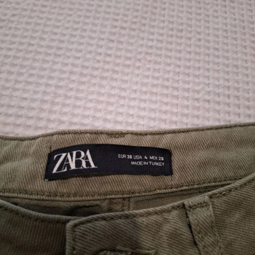 Women's high-waisted balloon jeans Zara green like new