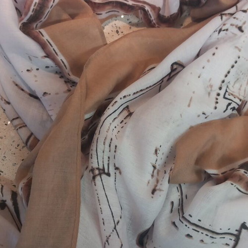 Scarf in earthy tones, new, beige and brown