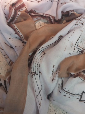 Scarf in earthy tones, new, beige and brown