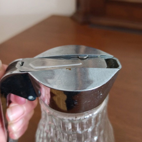 Glass container for honey sugar milk like new, inox lid