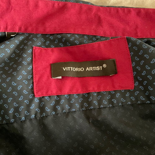 Vittorio Artist men's shirt new, black with multicolor patterns