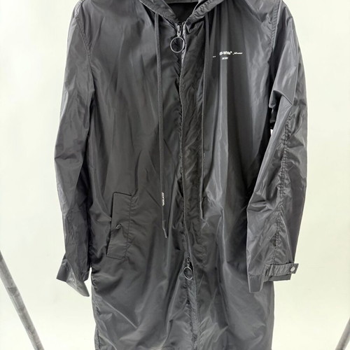Off-White Unfinished Raincoat FW19 black, like new, size XS fits L