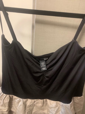 H&M dress like new, black bust with beige-khaki ruffles