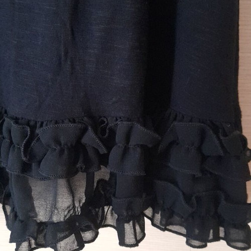 BSB mini dress used, with straps and frills, black