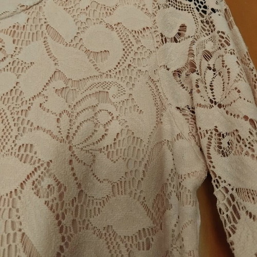 Pink lace blouse 3/4 sleeves like new, size XL