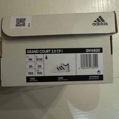 Adidas Grand Court kids sports shoes size 26 like new, white