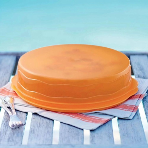 Expression cake server Tupperware new in cheerful color