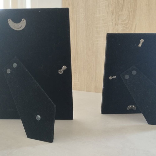 Set of 2 Premium Metal Satin Silver Frames like new, large & small