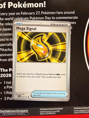 Mega Signal Pokemon card new 193/217 Ascended heroes